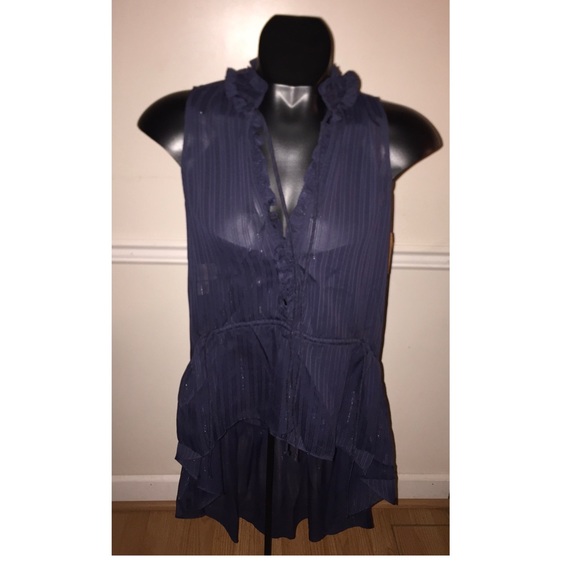 RACHEL Rachel Roy Hi-Low Navy Tallulah Top - Picture 6 of 7